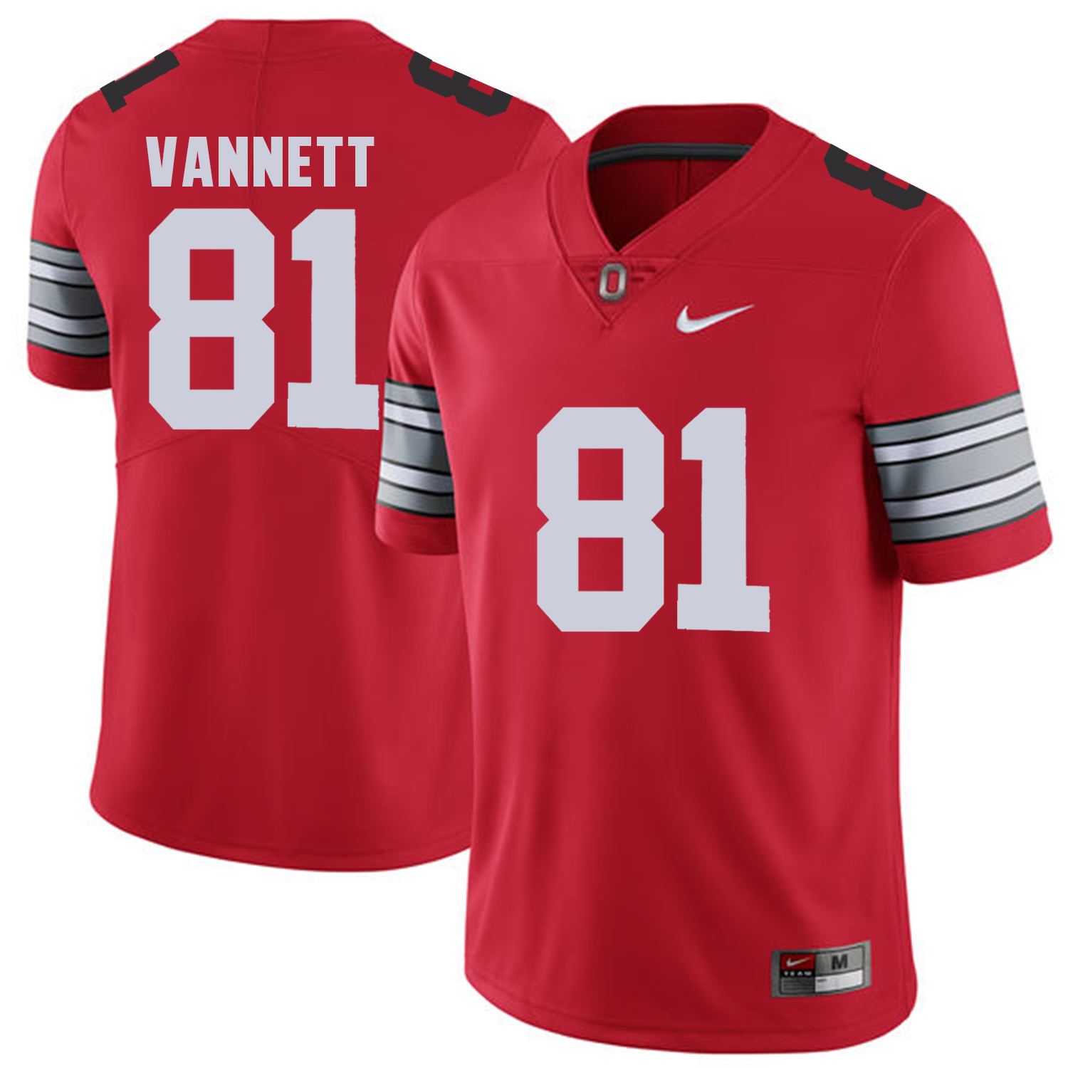 Men Ohio State 81 Vannett Red Customized NCAA Jerseys
